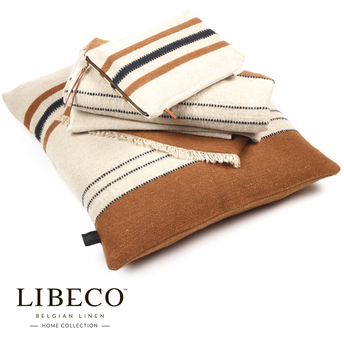Libeco Dekokissenbezug Foundry Beewax Stripe 63 x 63 cm – Bild 5