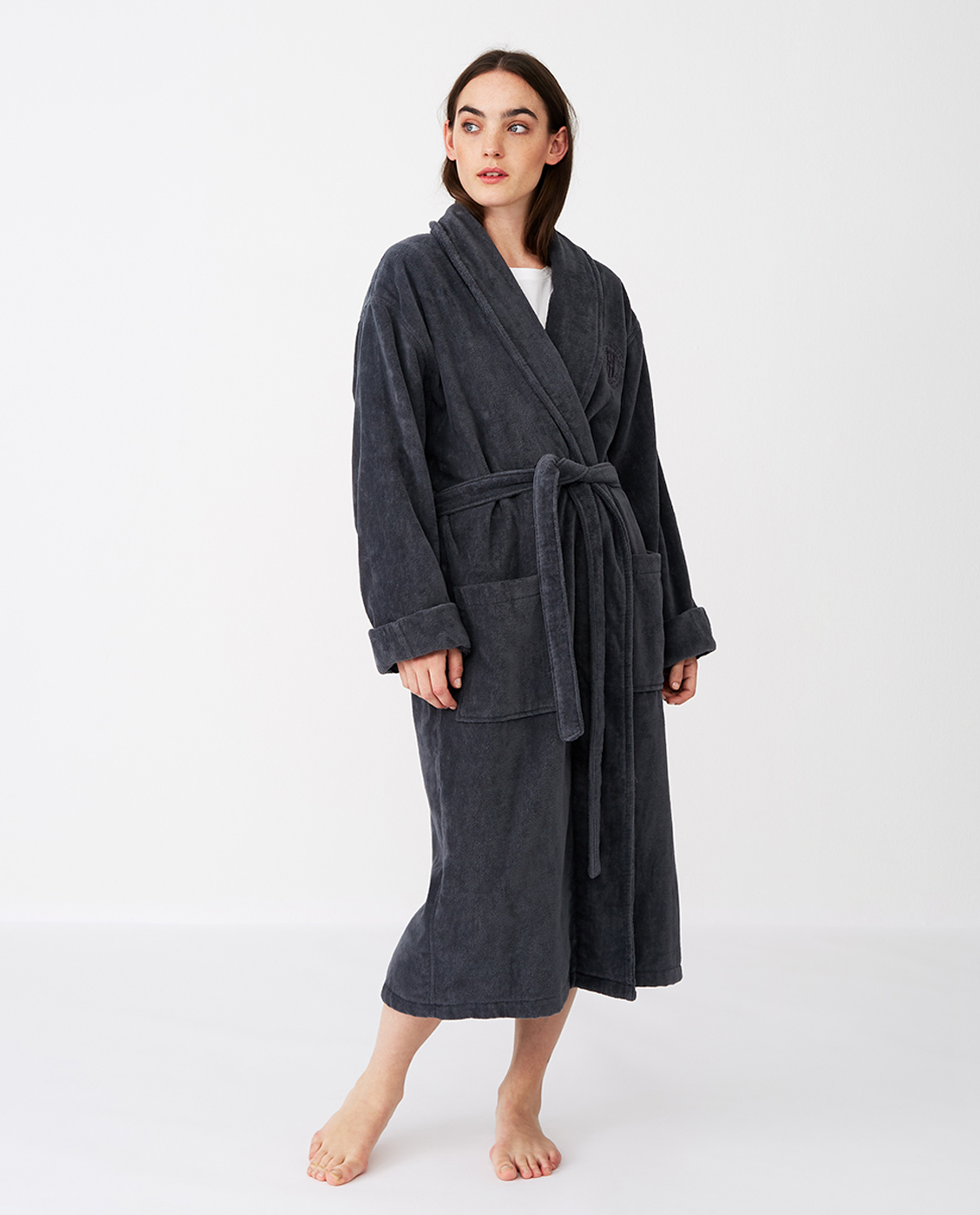 Lexington Bademantel Hotel Velour Grau – Bild 8