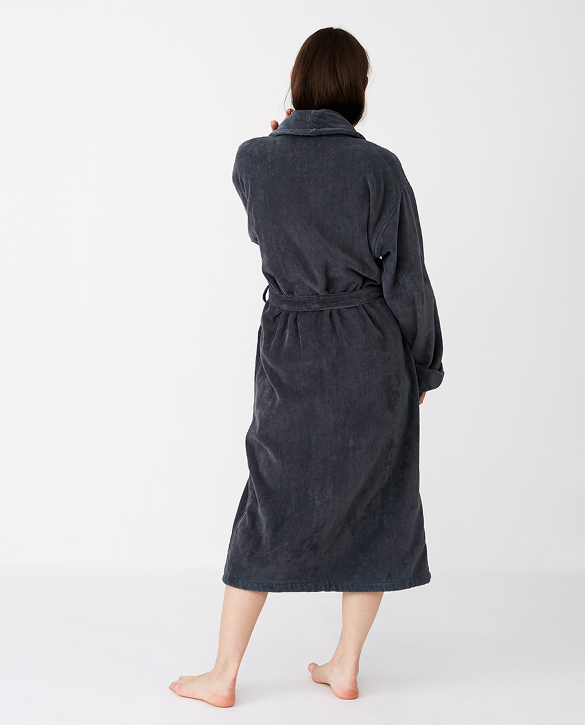 Lexington Bademantel Hotel Velour Grau – Bild 7