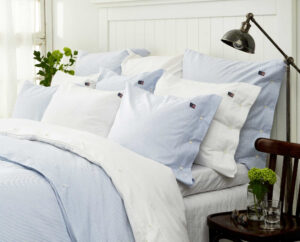Lexington Bettwäsche Pin Point Oxford Blau/Weiß