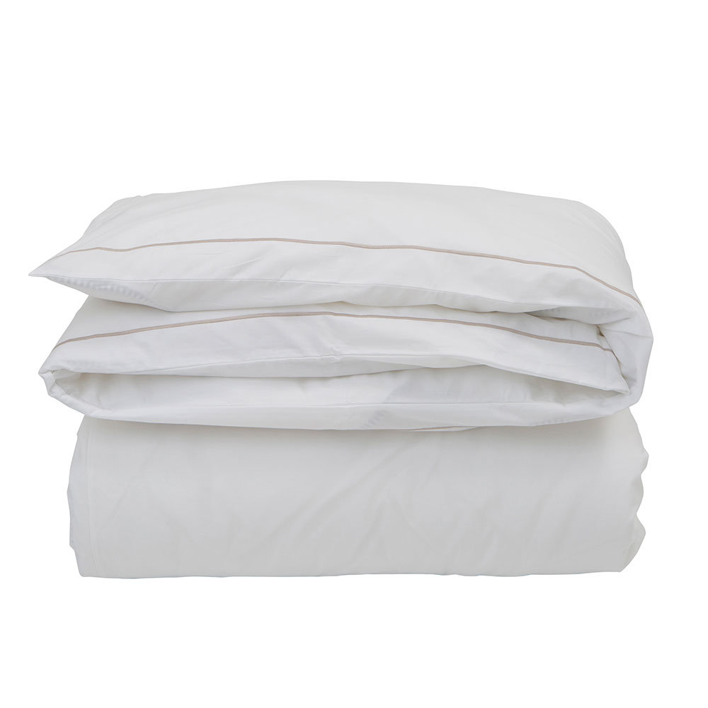 Lexington Bettwäsche Hotel Percale Weiß/Beige – Bild 2