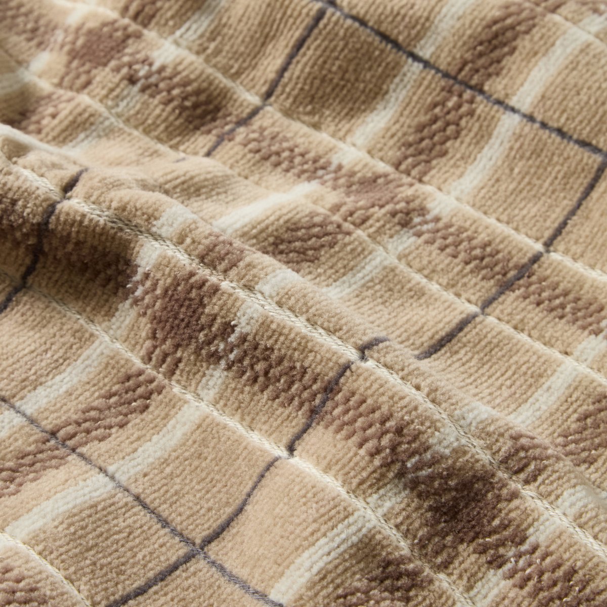 Lexington Handtuch-Set kariert Beige/Grau 2 × 50 × 70 cm – Bild 3