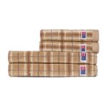 Lexington Handtuch-Set kariert Beige/Grau 2 × 50 × 70 cm + 2 × 70 × 130 cm
