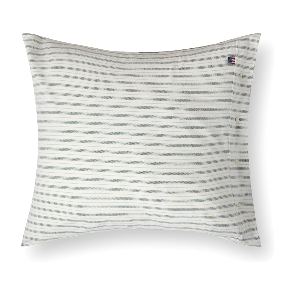 Lexington Kissenbezug Flanell gestreift Weiß/Grün/Beige 50 × 70 cm