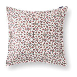 Lexington Kissenbezug Satin mit Blumendruck Weiß/Rot/Grün/Beige 50 × 70 cm