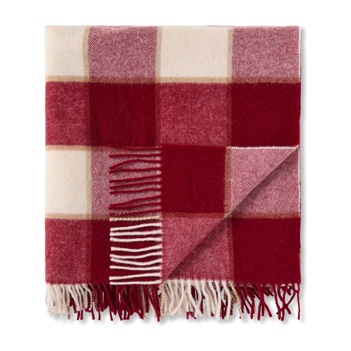 Lexington Plaid recycelte Wolle kariert Rot/Hellbeige/Beige 130 × 170 cm – Bild 2